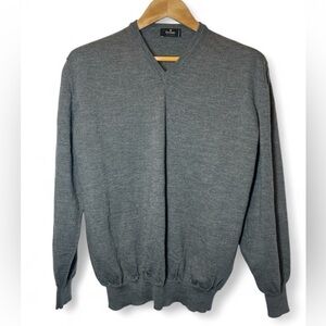 Ferrante Men Gray Made In Italy 100% Pure New Extrafine Wool Pullover Sweater 54